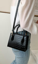 Load image into Gallery viewer, Black Croc handle/ Cross Body handbag
